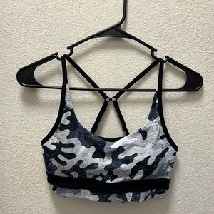 Lorna Jane Camo Print Adjustable Strap Sport Bra sz4